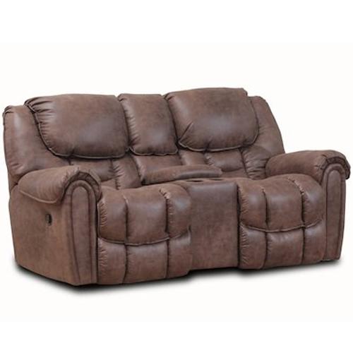 HomeStretch Del Mar DC267 Casual Rocking Console Reclining Loveseat Standard Furniture Uph Loveseats